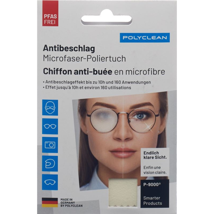 Polyclean Antibeschlag Microfaser-Poliertuch