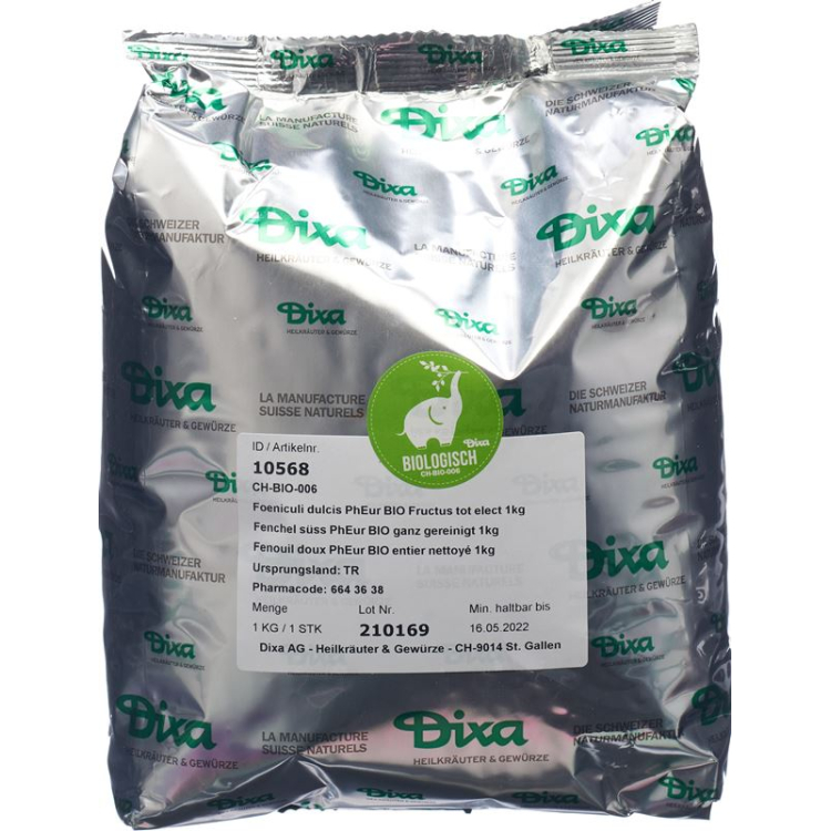 Dixa Fenchel süss PhEur BIO ganz 1 kg