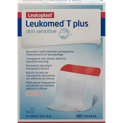 Leukomed T plus hudsensitiv 8x10cm 5 Stk