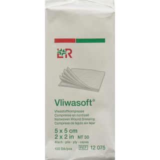 Vliwasoft non-woven swabs 5x5cm 4-ply bag 100 pcs
