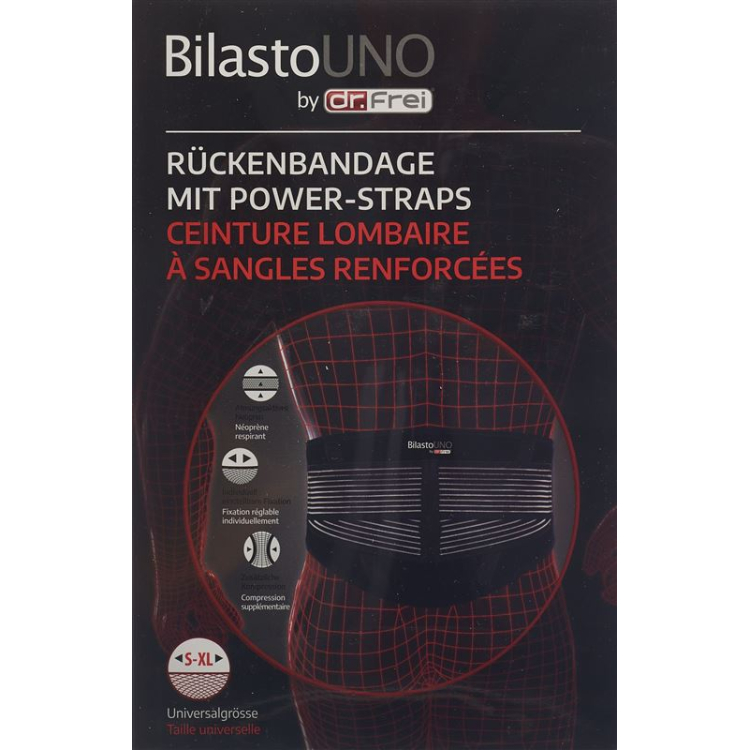 BILASTO Uno Rückenbandage S-XL Güç Kayışlarıyla