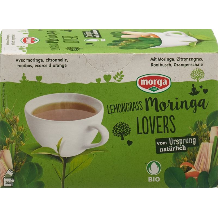 Koszulka Morga Lemongrass-Moringa Lovers z Hülle Bio Knospe Btl 20 Stk