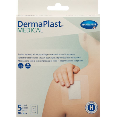 Медицинска прозрачна лента DermaPlast 10x9cm 5 Stk