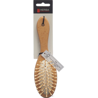 Herba hair brush with wooden pins, small, beech wood, FSC certified