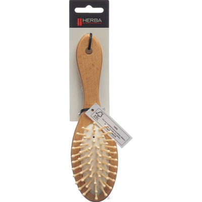 Herba hair brush with wooden pins, small, beech wood, FSC certified