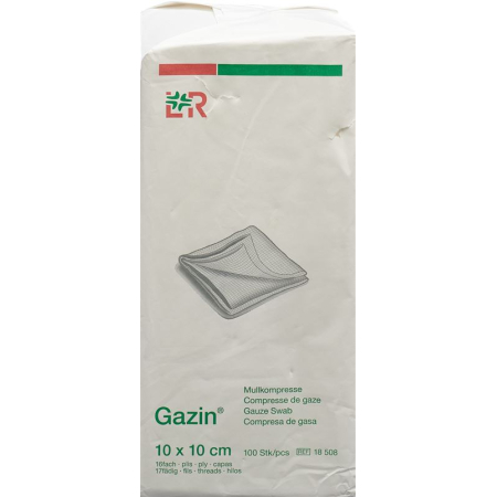 Gazin Gauze Pads 10x10cm 16-Fold Non-Sterile 100 pcs