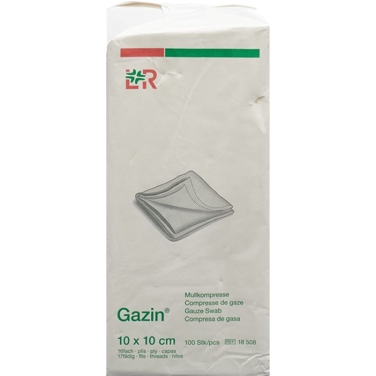 Gazin Mullkompressen 10x10cm 16-fach unsteril 100 Stk