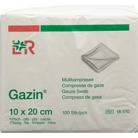 GAZIN Mullkompressen 10x20cm 12f/17f lub RK
