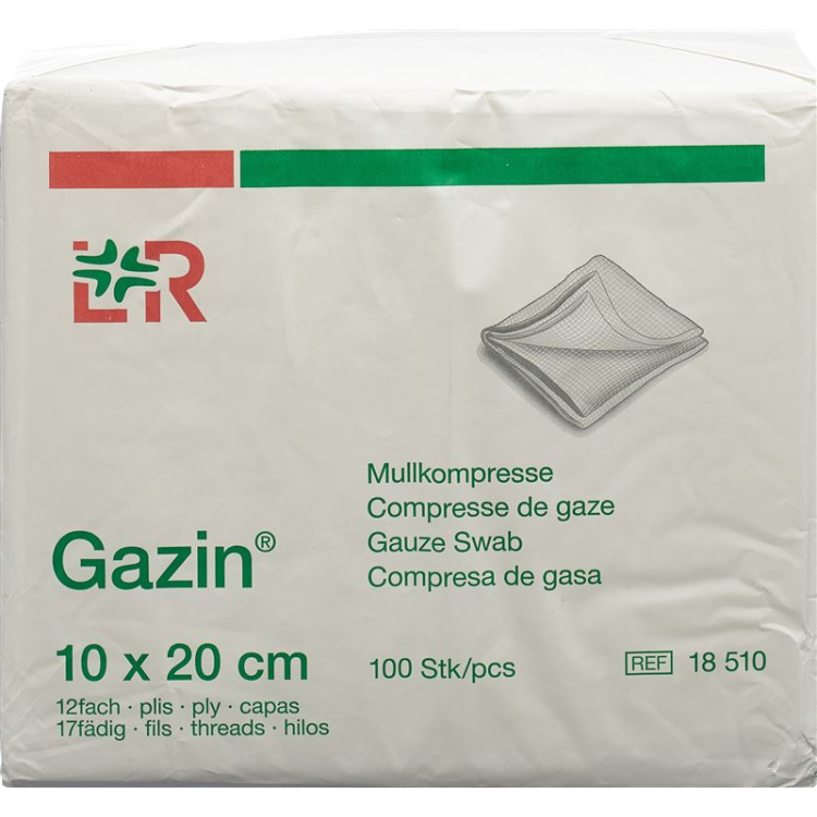 GAZIN Mullkompressen 10x20cm 12f/17f ឬ RK