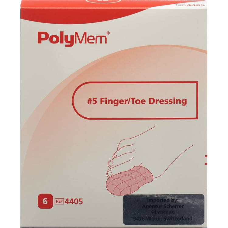 PolyMem 手指/脚趾绷带 XXL No.5 6 件