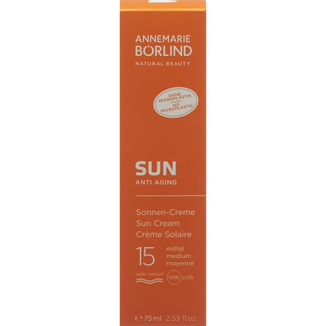 Börlind Sun Crème Solaire Facteur de Protection Solaire 15 Tube Tb 75 ml
