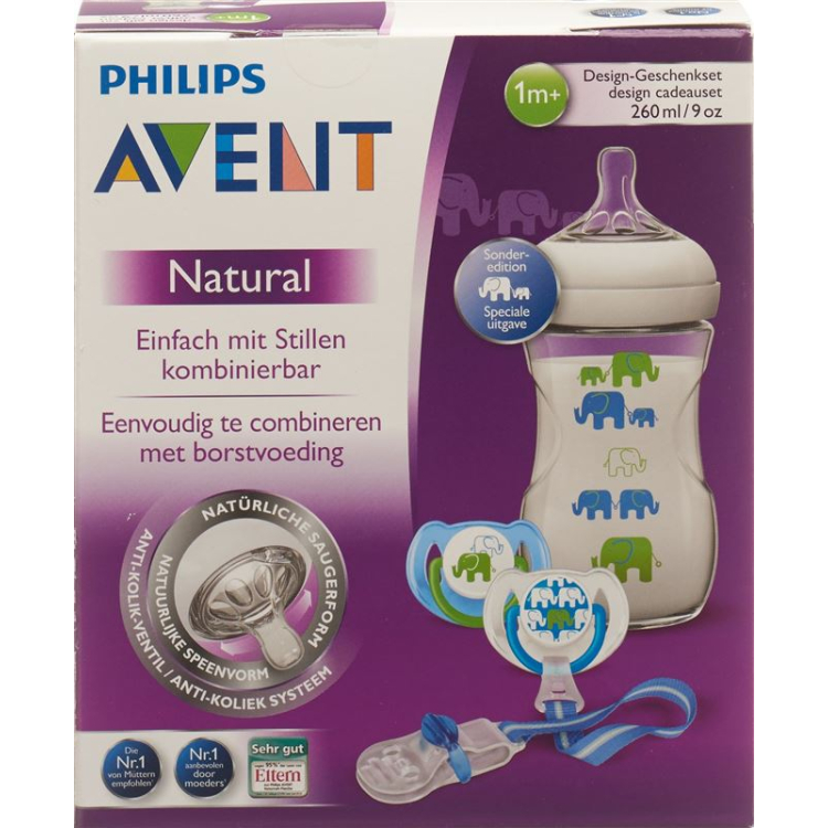 Avent Philips elephant gift set green / blue