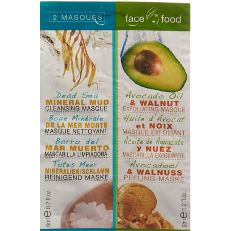 Face Food Face Mask Dead Sea and avocado 2 x 6 ml