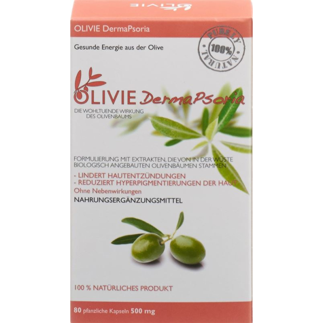 OLIVIE Dermapsoria 500 mg gélules végétale 80 pcs