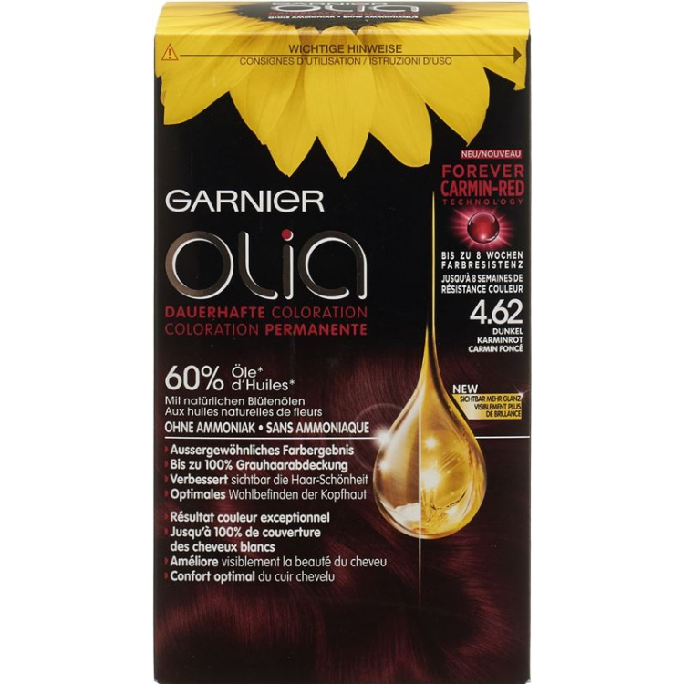 Colore dei capelli Olia 4.62 granato scuro