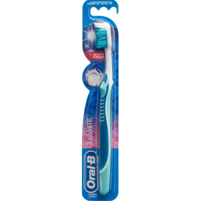 מברשת שיניים לבנה Oral-B 3D 35 ראש בינוני קצר