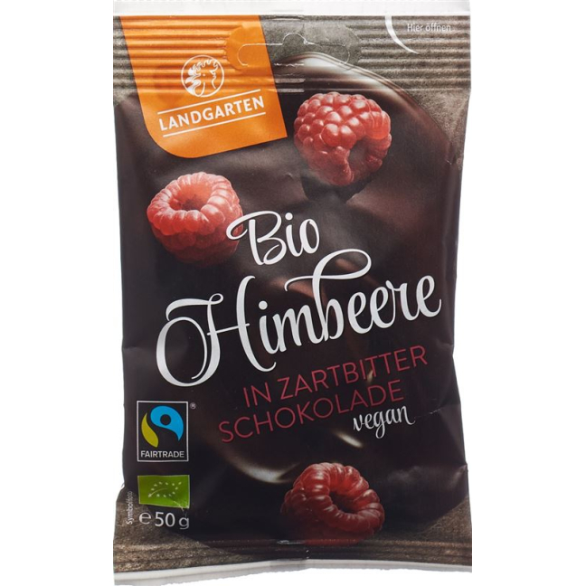 Landgarten Raspberry dalam Coklat Gelap Organik Fairtrade 50 g