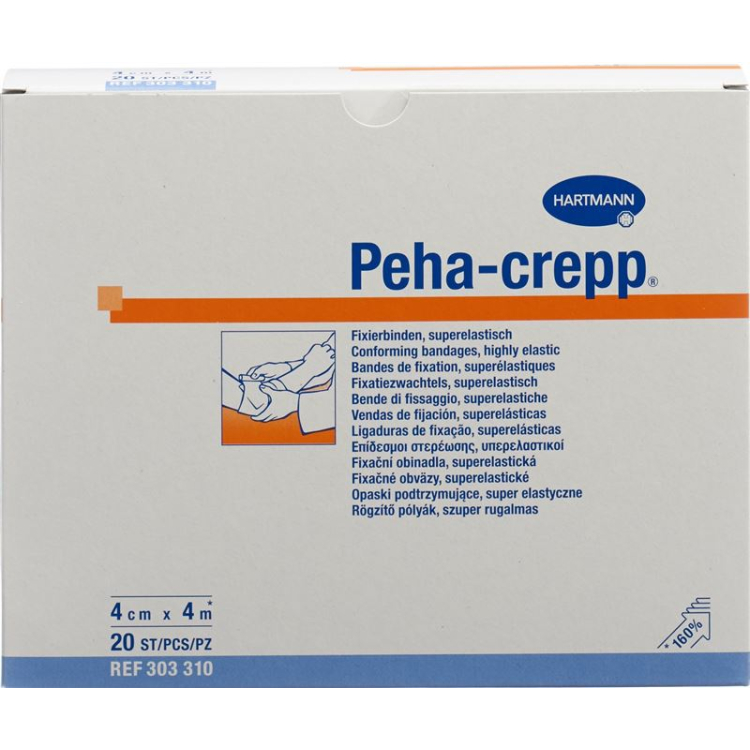 Peha Crepp krepový obväz 4mx4cm biely 20 ks