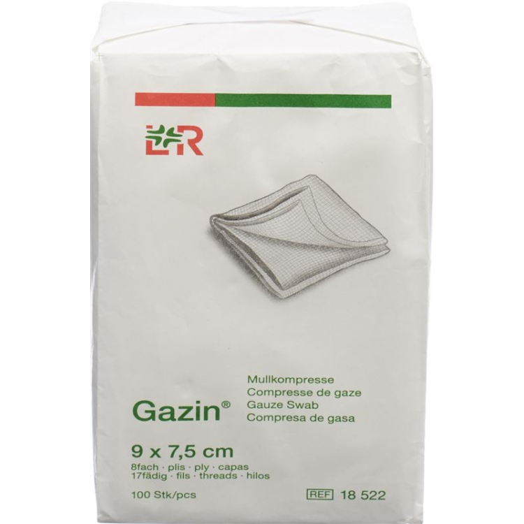 Gazin Mullkompressen 9x7.5cm 8-fach unsteril 100 Stk