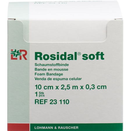 Rosidal soft foam bandage 2.5mx10cmx0.3cm