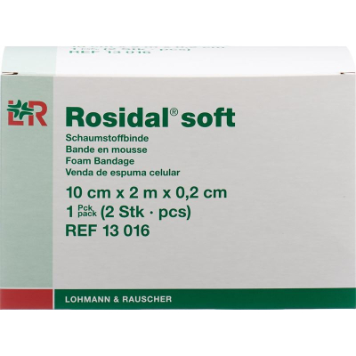 Rosidal soft foam bandage 2.0mx10cmx0.2cm 2 pcs