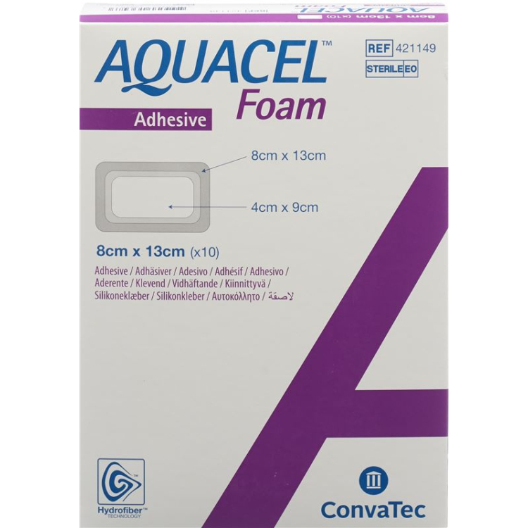 AQUACEL Foam dressing perekat 8x13cm 10 pcs