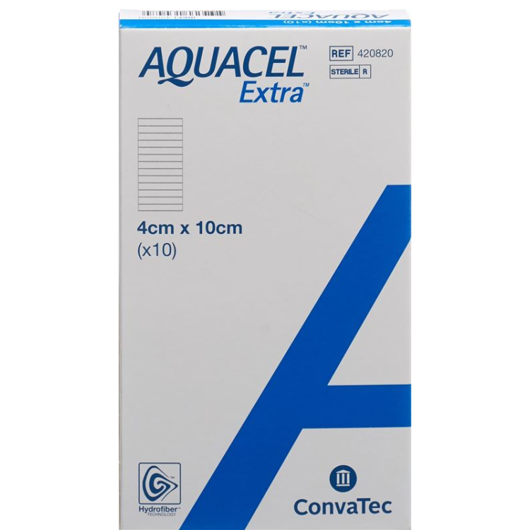 AQUACEL Extra Hydrofiber Bandage 4x10cm 10 pcs