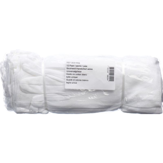 SALZMANN gants en coton blanc taille unique 12 paires