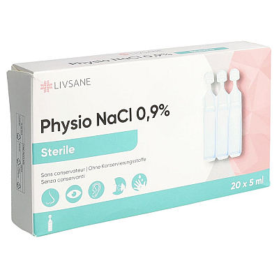 LIVSANE Physio NaCl 0.9 % steril 20 Amp 5 ml