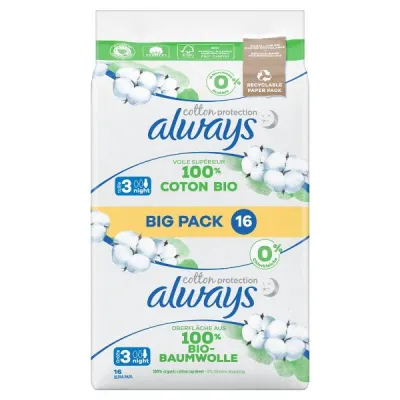 Always Ultra Pad Cot Night Bigpack 16 قطعه