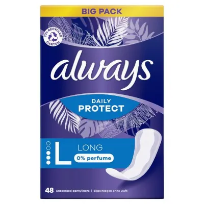 همیشه Pantyliners Daily Prot Long با عطر BigP 48 pcs