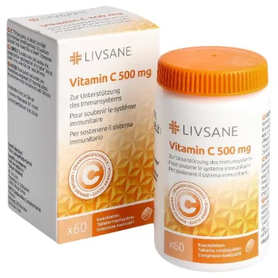 قرص های جویدنی Livsane ویتامین C 500 میلی گرم بسته 60