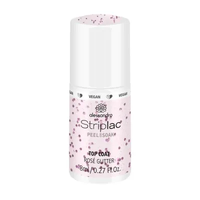Alessan Striplac Top Coat Rose Glitter 8毫升