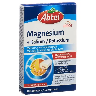 Abbey Magnesio + tableta de depósito de potasio (nueva) 30 pcs