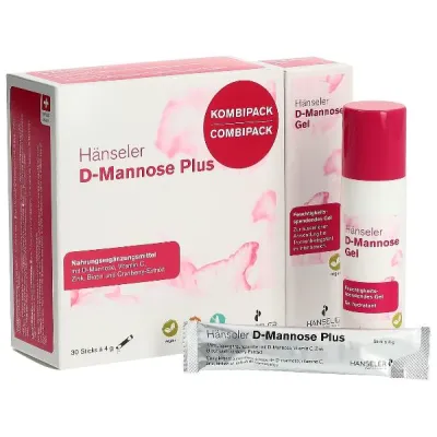 Hänseler组合D-Mannose Plus + Gel 30pcs 4G + 30ml