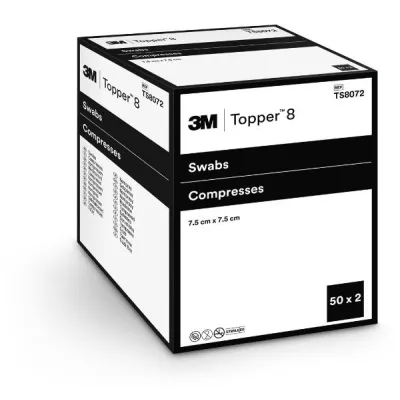 Topper 8 NW Compress 7,5x7,5 cm steriel 100 pc's