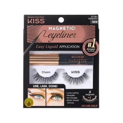 Öpücük Manyetik Eyeliner ve Kirpik Kiti Charm (N)