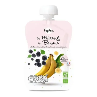 popote squeezie blackberry-banana 120克