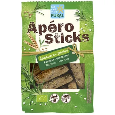 PURAL Apero Sticks Spelt Rosemary Sea Salt 100 g