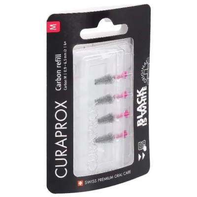 Curaprox Black是白-CPS碳M补充4 PCS