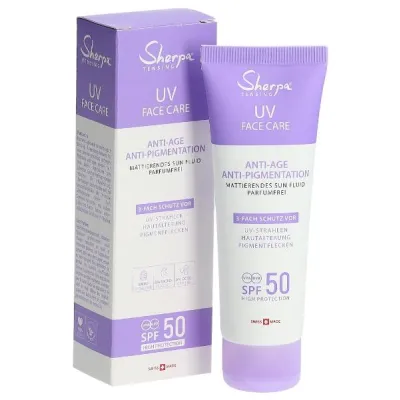 Sherpa լարված արեւի հեղուկի հակատարիքային SPF50 50 մլ