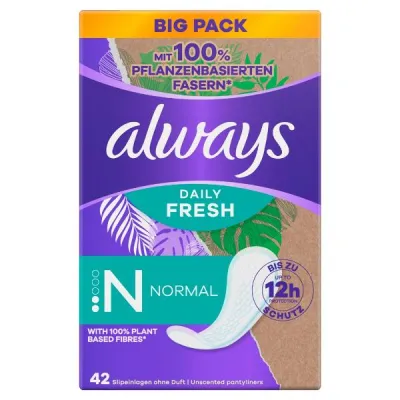 តែងតែ pantyliner ស្រស់ប្រចាំថ្ងៃធម្មតា 42 បំណែក