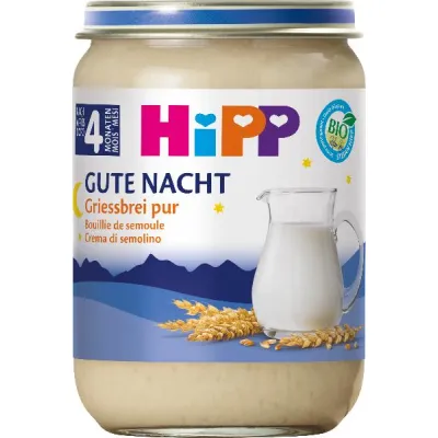 Hipp Organic Pure Semolina Pudding Glass 190 գ