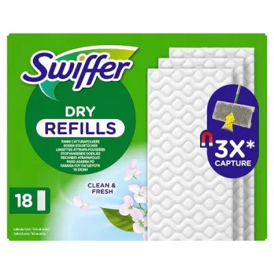 מגבונים יבשים של Swiffer ממלאים מחדש 18 חלקים