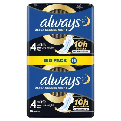 ALWAYS Ultra Pad Sec Night Wings BigPack 16 Pcs