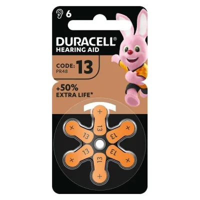 Duracell Batt Easytab 13锌空气D6 1.4V 6 PC