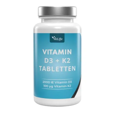Velife D3 + K2 jagatavad tabletid pak 120