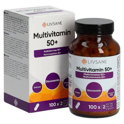 Livsane Multvitamin 50+ Caps זכוכית 100 חתיכות