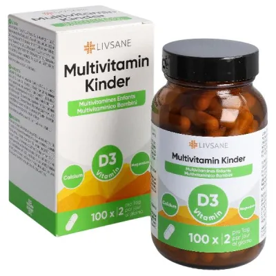 Livsane Multvitamin Childs Capsule זכוכית 100 חתיכות