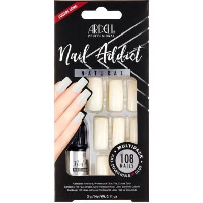 Ardell Nail Addict自然多包平方长108件